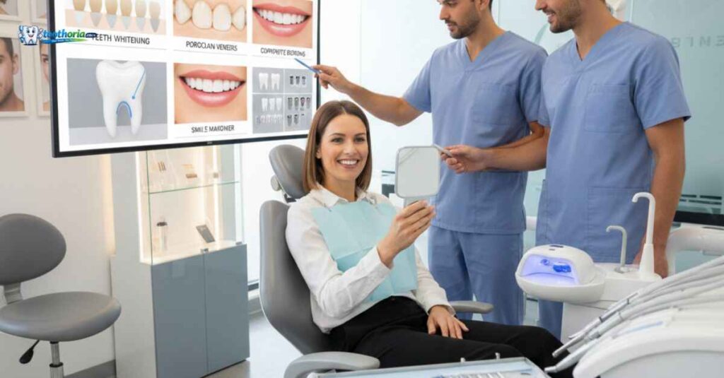 what-is-cosmetic-dentistry-dentist-explaining-teeth-whitening-veneers-bonding-and-smile-makeover-procedures