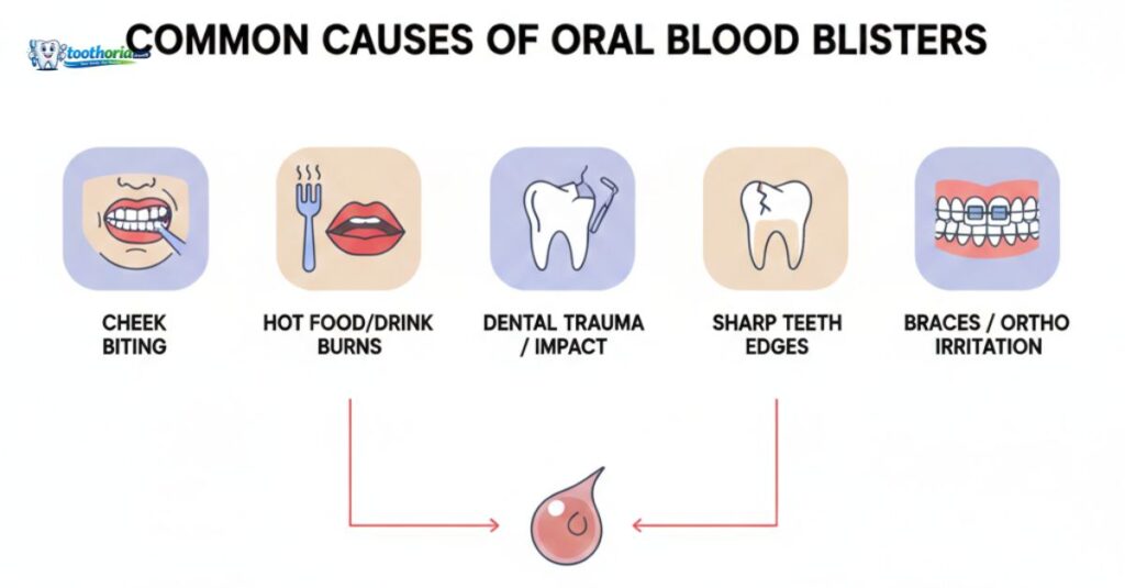 primary-causes-of-ora-blister-with-blood-in-mouth-biting-hot-food-burn-dental-injury-and-braces
