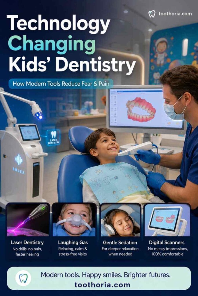 Advanced pediatric dental technology helping children feel comfortable during treatment.